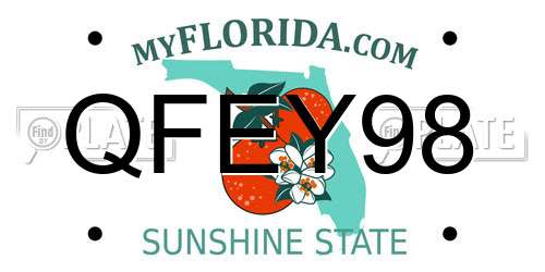 QFEY98 Florida License Plate