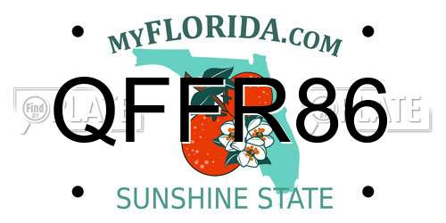 QFFR86 Florida License Plate