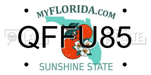 QFFU85 Florida License Plate