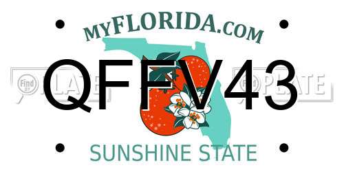 QFFV43 Florida License Plate