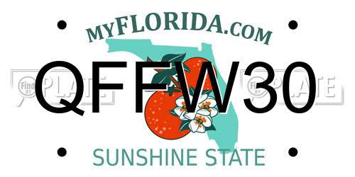QFFW30 Florida License Plate