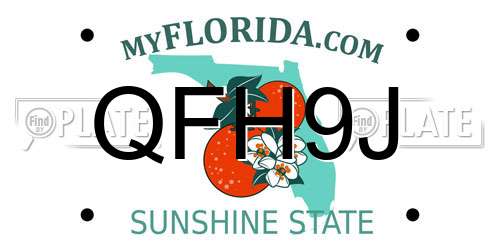 QFH9J Florida License Plate