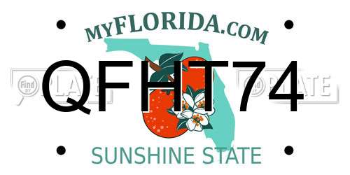 QFHT74 Florida License Plate