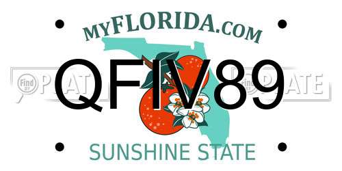 QFIV89 Florida License Plate