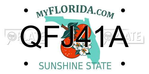 QFJ41A Florida License Plate