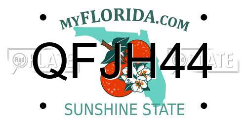 QFJH44 Florida License Plate