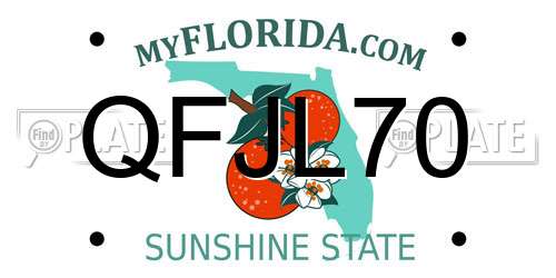 QFJL70 Florida License Plate