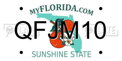 QFJM10 Florida License Plate