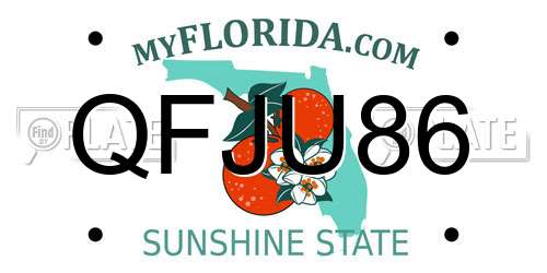 QFJU86 Florida License Plate