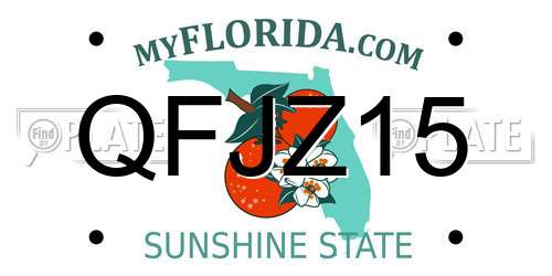 QFJZ15 Florida License Plate