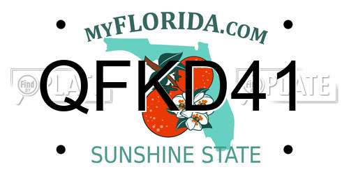QFKD41 Florida License Plate