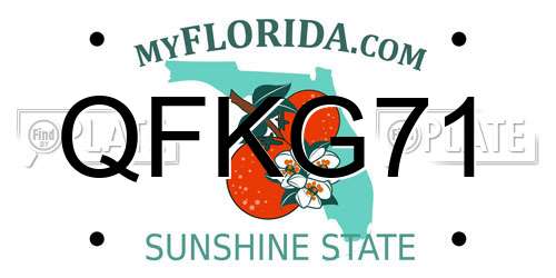 QFKG71 Florida License Plate