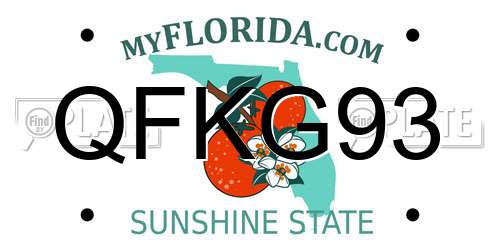QFKG93 Florida License Plate