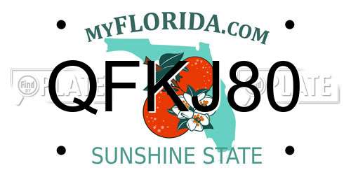 QFKJ80 Florida License Plate