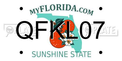 QFKL07 Florida License Plate
