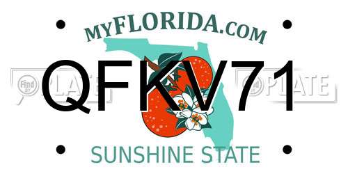 QFKV71 Florida License Plate