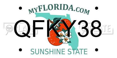 QFKY38 Florida License Plate