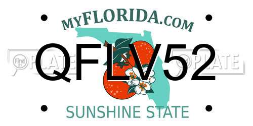 QFLV52 Florida License Plate