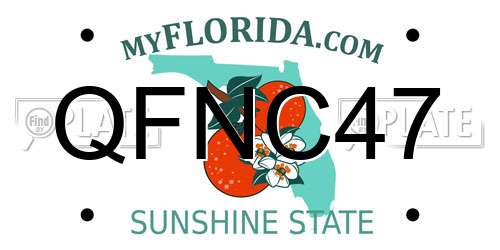 QFNC47 Florida License Plate