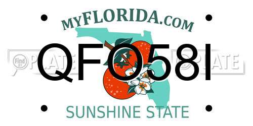 QFO58I Florida License Plate