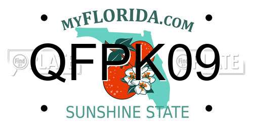 QFPK09 Florida License Plate