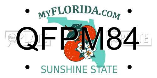 QFPM84 Florida License Plate