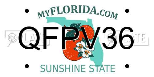 QFPV36 Florida License Plate