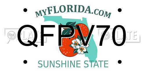 QFPV70 Florida License Plate