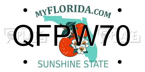 QFPW70 Florida License Plate