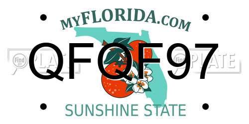 QFQF97 Florida License Plate