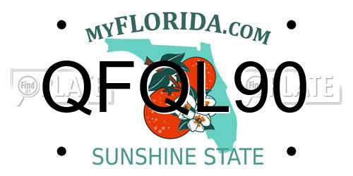 QFQL90 Florida License Plate