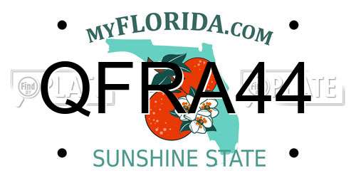 QFRA44 Florida License Plate