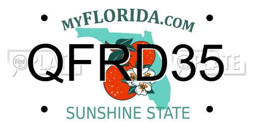 QFRD35 Florida License Plate