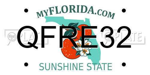 QFRE32 Florida License Plate