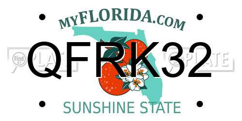 QFRK32 Florida License Plate