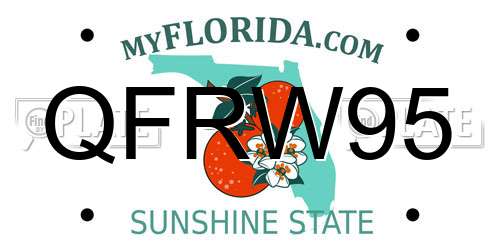 QFRW95 Florida License Plate