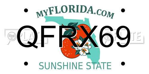 QFRX69 Florida License Plate