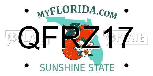 QFRZ17 Florida License Plate