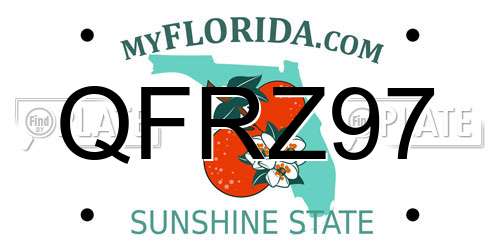 QFRZ97 Florida License Plate