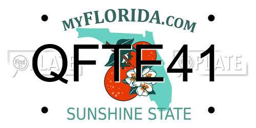 QFTE41 Florida License Plate