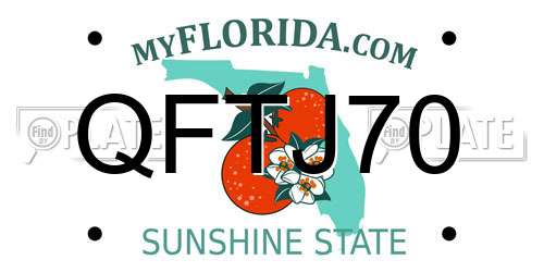 QFTJ70 Florida License Plate