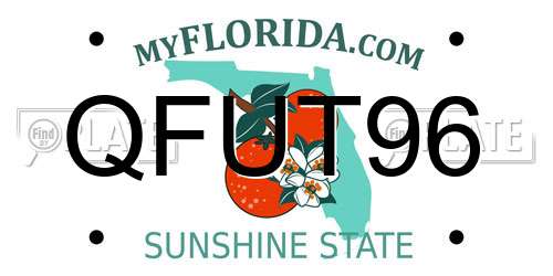 QFUT96 Florida License Plate