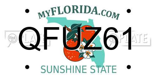 QFUZ61 Florida License Plate