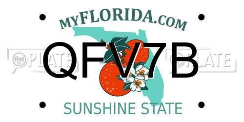 QFV7B Florida License Plate