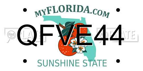 QFVE44 Florida License Plate