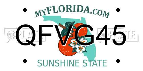 QFVG45 Florida License Plate