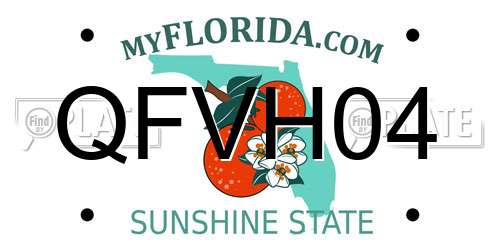 QFVH04 Florida License Plate