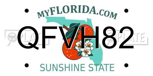 QFVH82 Florida License Plate