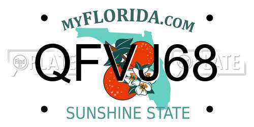QFVJ68 Florida License Plate