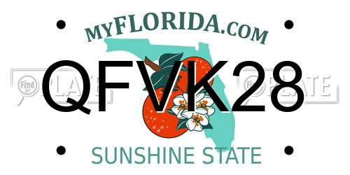 QFVK28 Florida License Plate